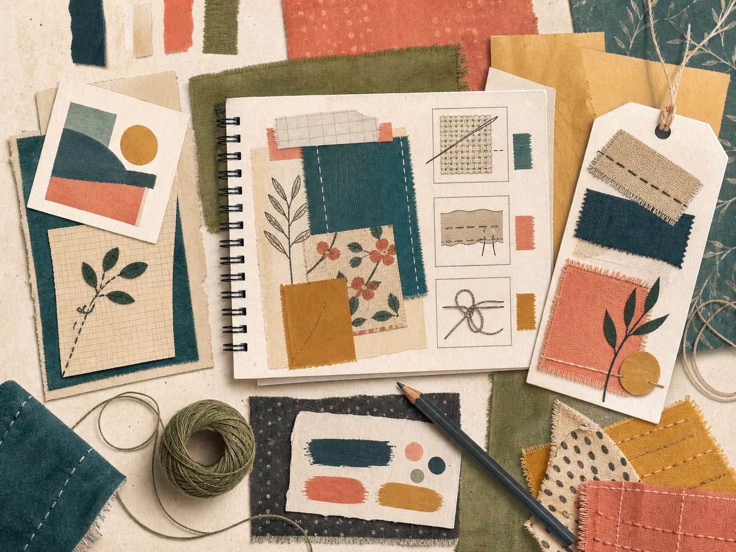 A collage of process photos from a creative project